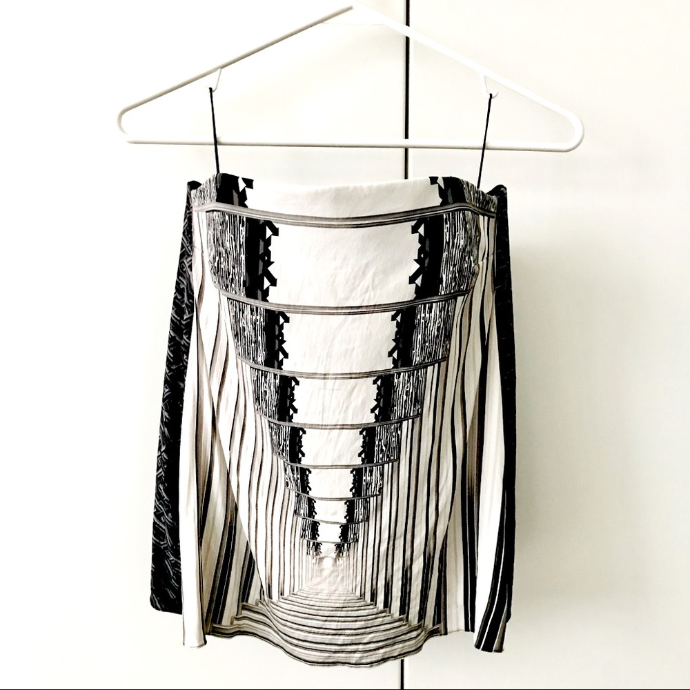 Peter Pilotto Resort Stretch Silk Patterned Zip Up Bustier